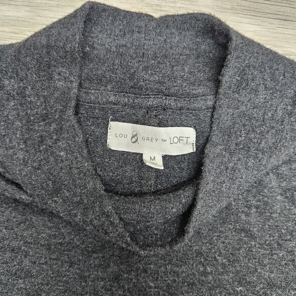 LOU & GREY Womens Gray Mock Neck Longsleeve Stretch Shirt Size Medium - Picture 3 of 6